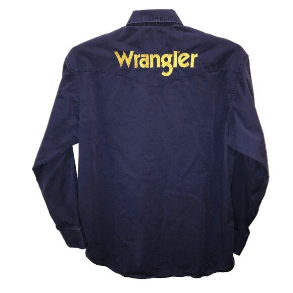 Wrangler Other - Wrangler Mens Medium??  Blue Long Sleeve Button Pockets Embroidery Western Shirt